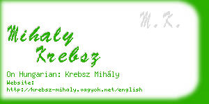 mihaly krebsz business card