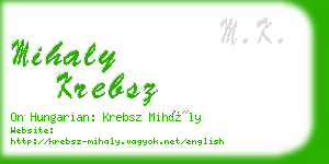 mihaly krebsz business card